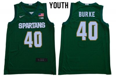 Youth Braden Burke Michigan State Spartans #40 Nike NCAA 2020 Green Authentic College Stitched Basketball Jersey DS50W00FN